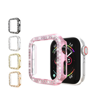 适用苹果手表iwatchse2 ultra保护套电镀硬壳apple watch7/8/9/10代全包表壳镶钻边框s10超薄防41/45/46mm42