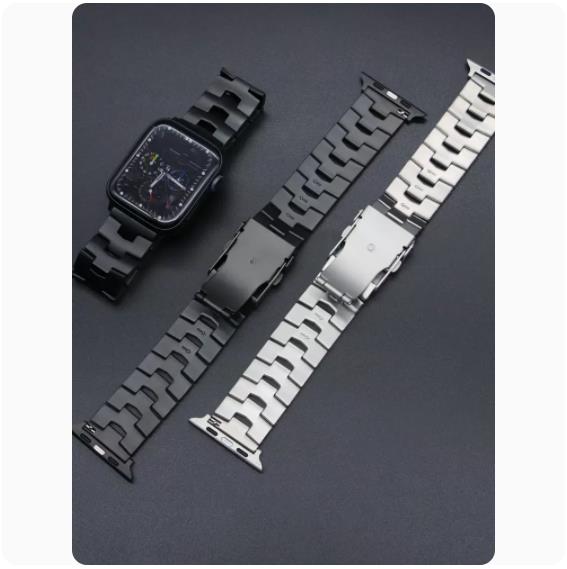 适用苹果手表表带金属不锈钢链