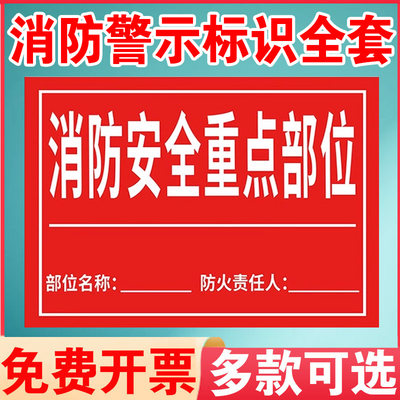 消防安全重点部位标识牌贴纸消防水泵房标识牌小区物业消防安全标识严禁烟火警示牌防火重点部位标志警示牌