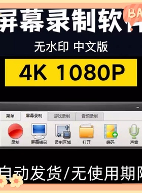 电脑录屏绿色小软件屏幕声音录像录制模式工具1080P无水印MP4格式