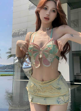 性感蕾丝蝴蝶刺绣吊带背心女内搭外穿设计感小众修身显瘦短款上衣