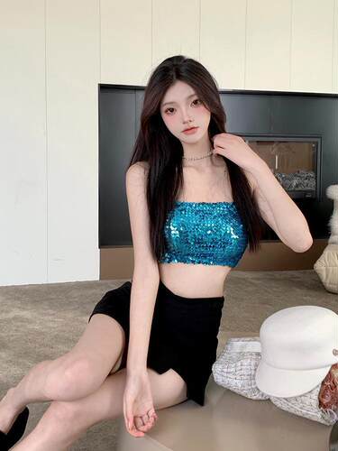 辣妹裹胸内搭紧身短款上衣外穿