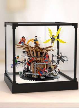 合金框收纳适用乐高76261漫威超级英雄蜘蛛侠大决战亚克力展示盒