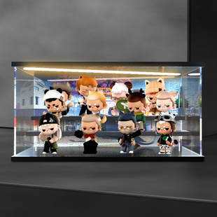 适用POPMART泡泡玛特KUBO每时每刻系列手办盲盒灯光亚克力收纳盒