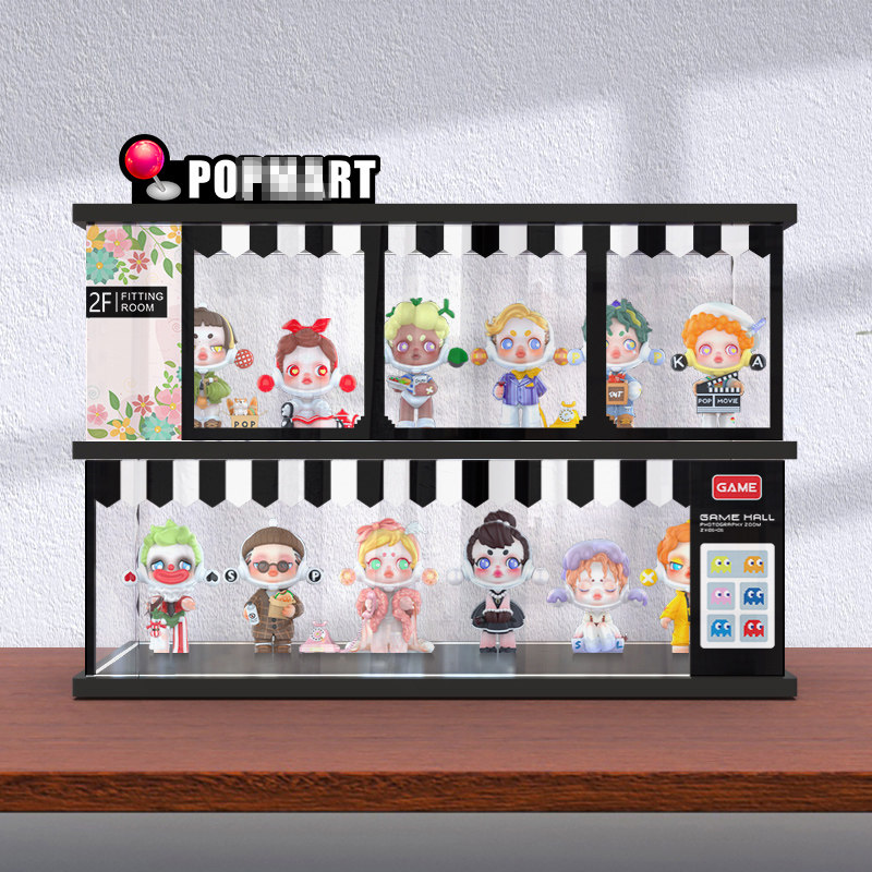 molly的一天系列盲盒潮玩收纳个性创意背景手办公仔娃娃展示盒