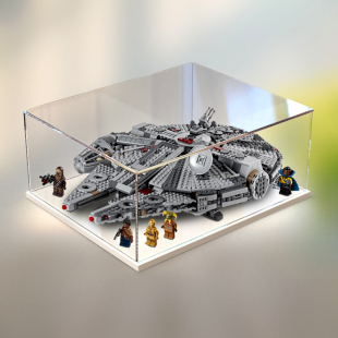 75257千年隼亚克力展示盒星球大战天行者崛起适用乐高透明防尘盒