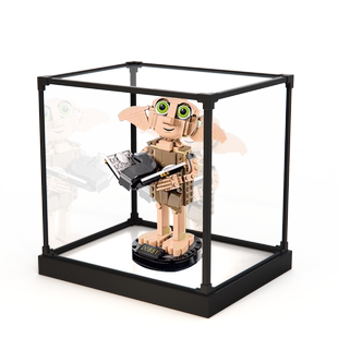 适用乐高76421合金框展示盒哈利波特小精灵多比积木模型防尘罩架