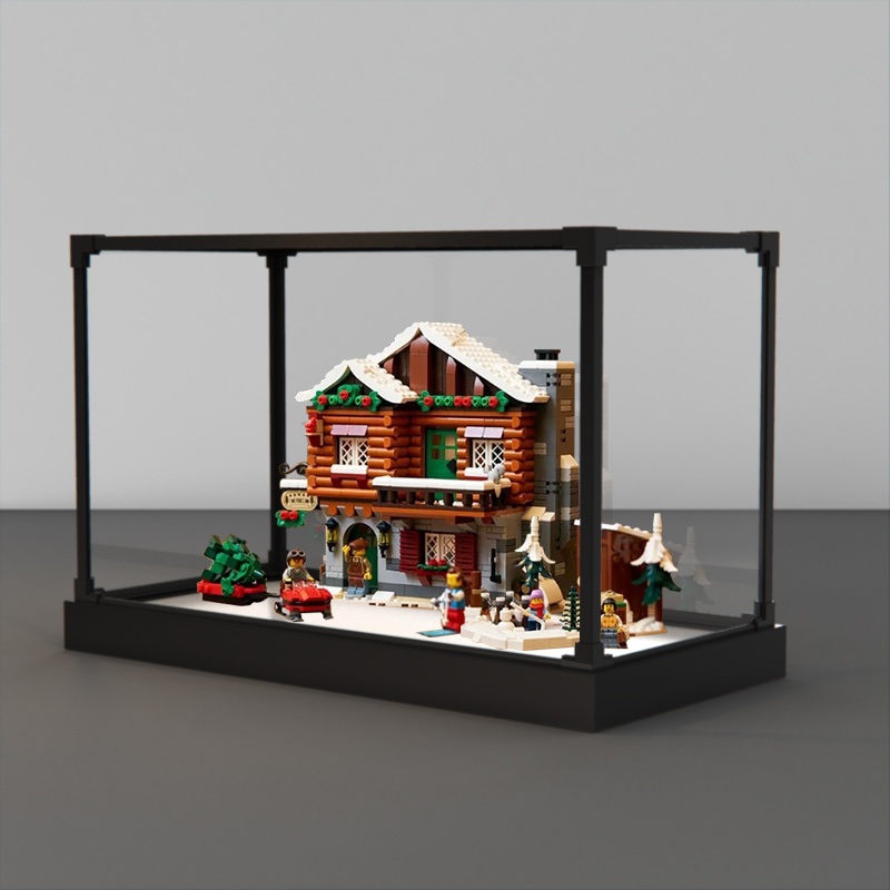 亚克力收纳盒适用乐高10325圣诞系列冬季雪山小屋合金边框展示盒