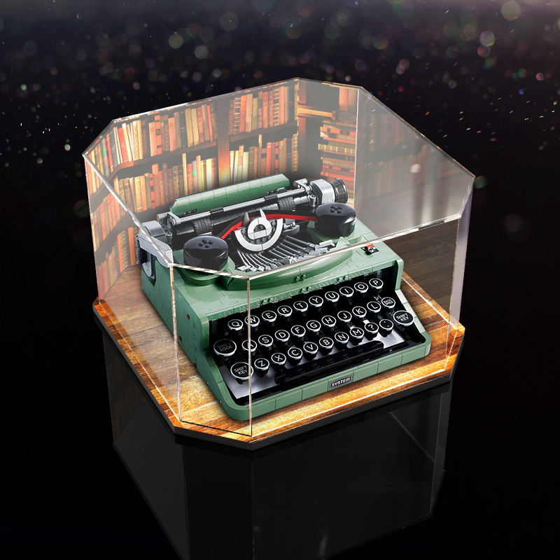 展示盒适用乐高21327复古打字机积木亚克力透明防尘罩手办收纳盒