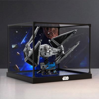 合金框亚克力展示盒适用乐高星战系列UCS75382TIE 拦截机积木收纳