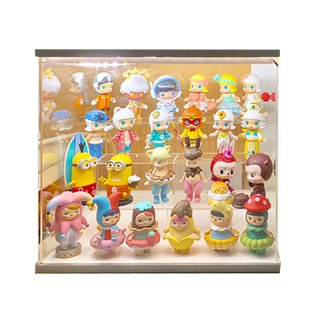 手办盲盒带灯泡泡玛特娃娃公仔收纳盒亚克力手办透明公仔模型陈列