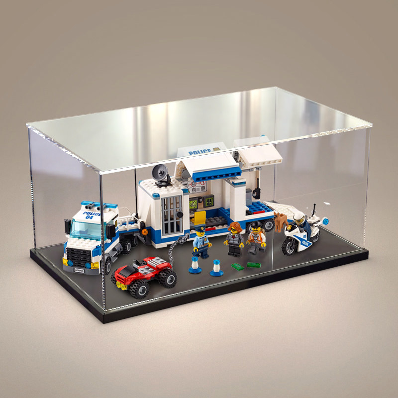 高清亚克力展示乐高60139 城市系列警察总局透明罩防尘收纳盒