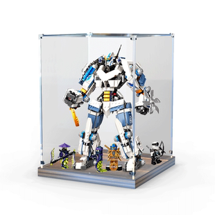 木质手办收纳盒适用乐高71738赞的泰坦机器人大决战亚克力展示盒