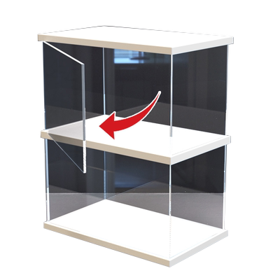 亚克力收纳盒开门式展示盒适用积木模型动漫手办盲盒防尘罩可定制