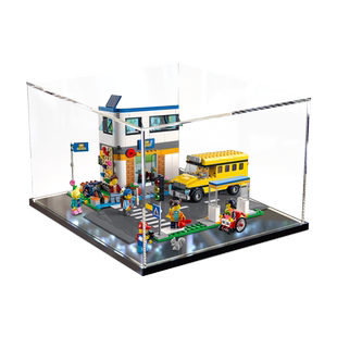 亚克力防尘盒适用乐高 60329上学日校车儿童拼装积木模型罩收纳盒