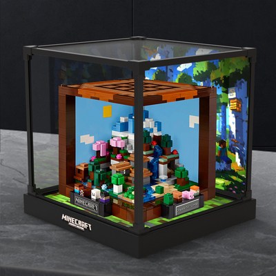 亚克力展示盒适用乐高我的世界21265创意工作台防尘罩手办收纳盒