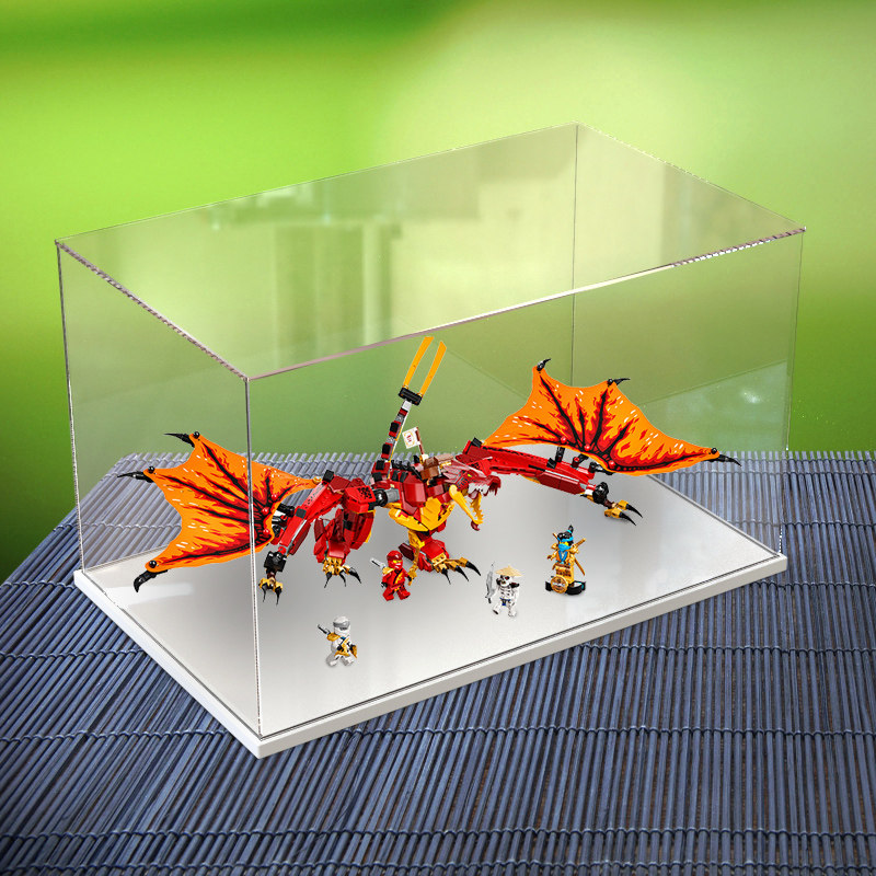 冰鹏亚克力适用乐高71753烈焰神龙攻击积木拼装模型防尘罩收纳盒