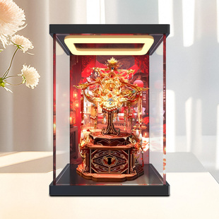 适用艺模十里红妆如意凤冠收纳盒凤仪宝匣首饰盒模型回型灯展示盒