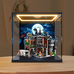 高清亚克力收纳盒适用乐高76300DC蝙蝠侠阿卡姆疯人院积木模型