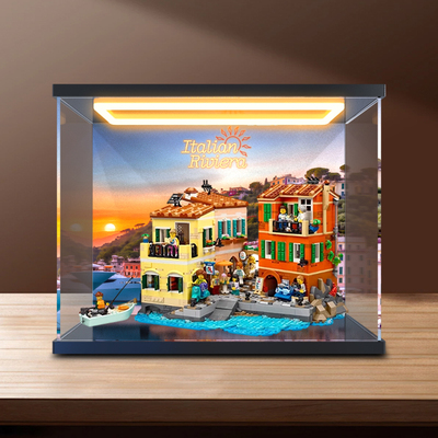 适用于乐高21359意大利里维埃拉小镇模型手办灯光款亚克力收纳盒