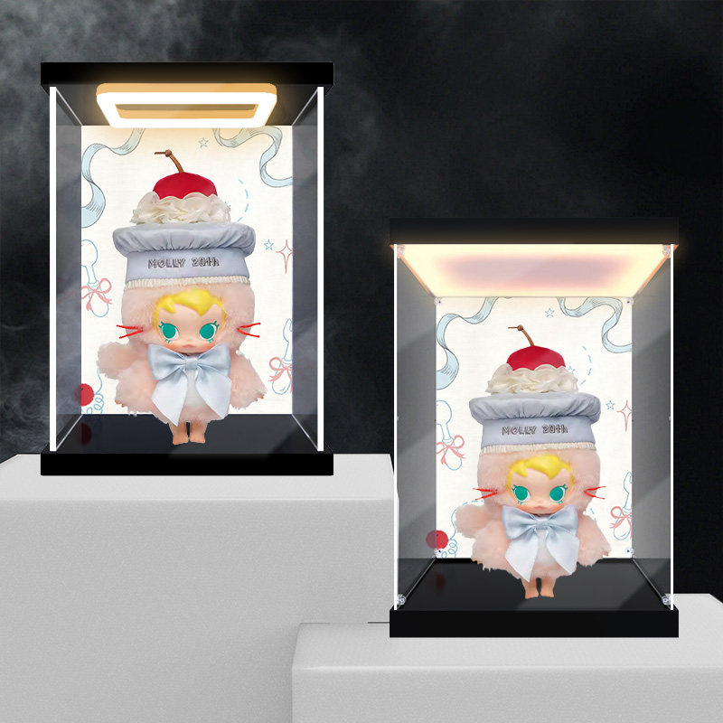 冰鹏适用泡泡玛特Baby Molly20周年搪胶毛绒吊卡玩具亚克力收纳盒图片