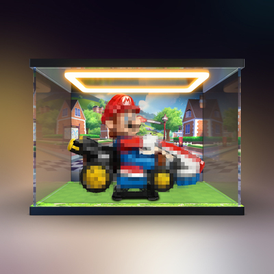 亚克力回型灯收纳盒适用 72037马力欧卡丁车积木模型防尘展示盒