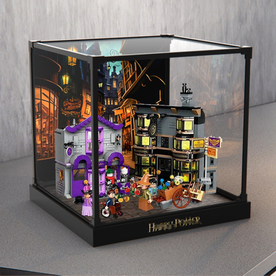 合金框展示盒适用乐高哈利波特系列76439对角巷魔杖店与魔法袍店