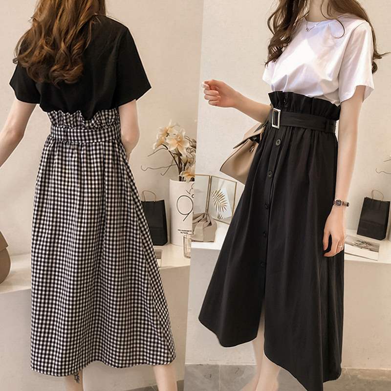 Summer wear 2019 new pattern Dress Women's wear Large Western style Body Show thin mm Two suit temperamentin the Women's clothing/Boutique , Large size women  category - from Buy2taobao.com to provide professional Taobao agent buy service