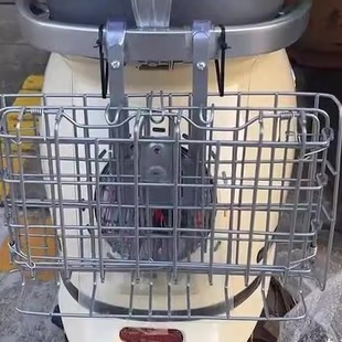 电动车后置车筐自行车前置挂篮收纳头盔雨衣放杂物可折叠防水加粗