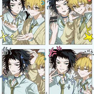 新款鬼灭之刃周边同人自制高颜值善狯拍立得三寸直角高清小卡卡片