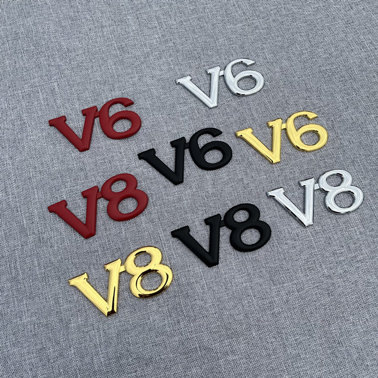 V6V8锌合金车身贴个性贴排量标