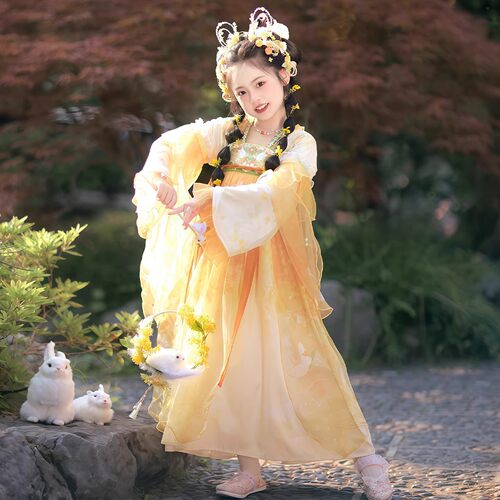 2026新款女童汉服春秋款超仙儿童女孩古风裙子中国古装连衣裙