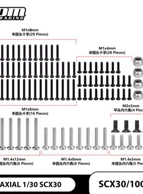 GPM 1/30 SCX30 不锈钢/黑色氧化钢制螺丝螺母套装100个
