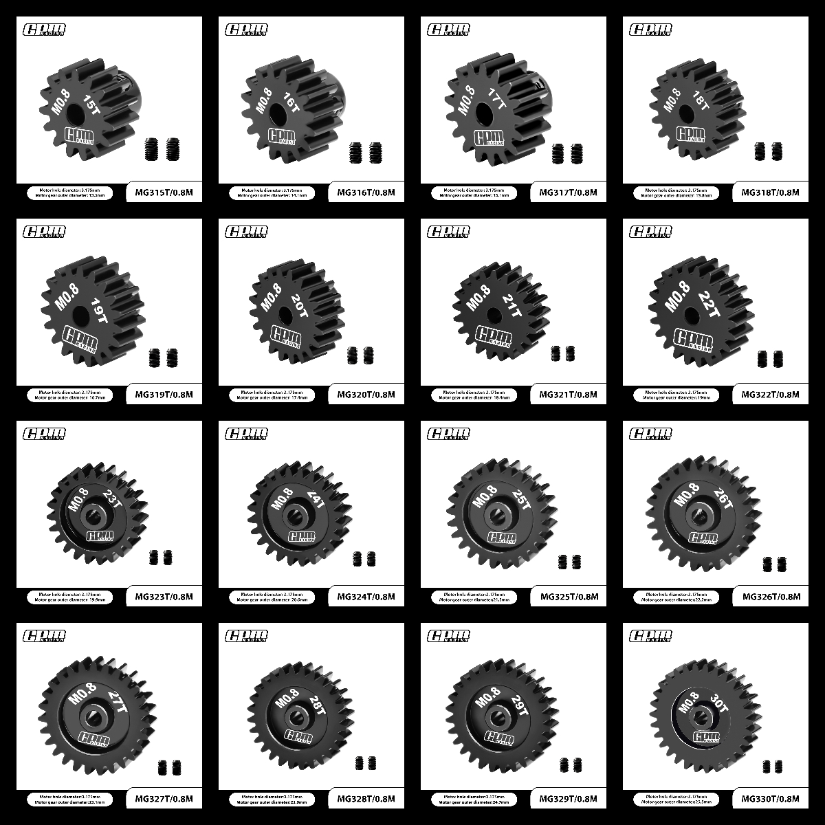 电机齿0.8M模数32P,3.17