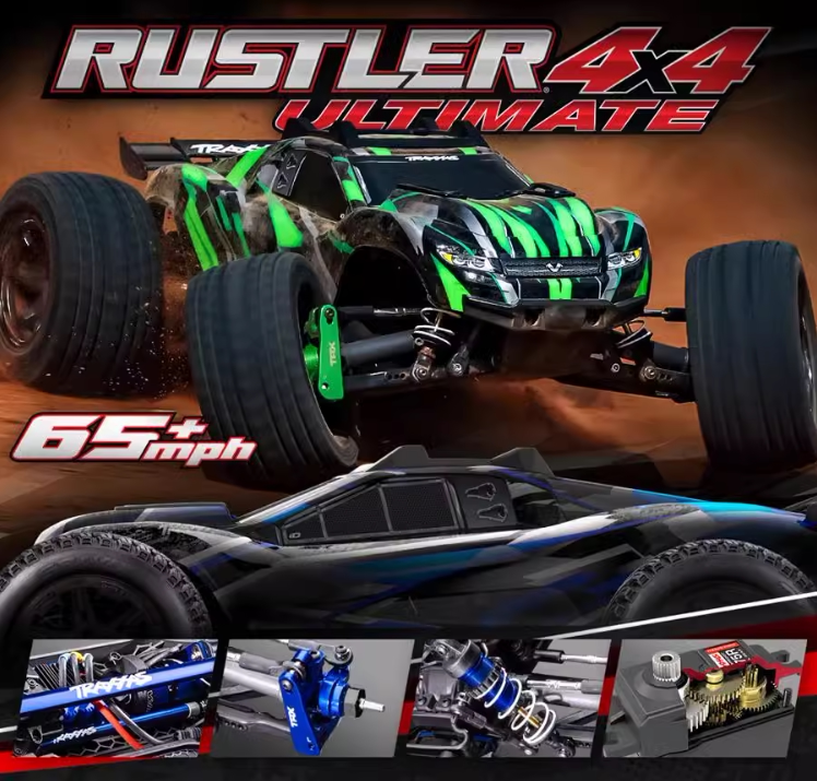 TRAXXAS 2024终级版Rustler遥控电动四驱越野车场地卡车67097-4