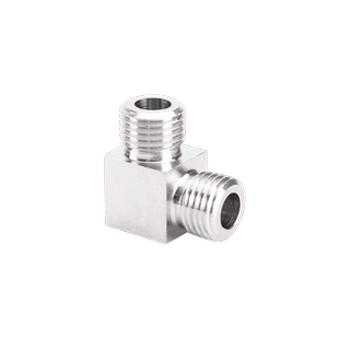 304/316不锈钢加厚方体高压双内丝内外丝接头数控直角弯头G/M/NPT