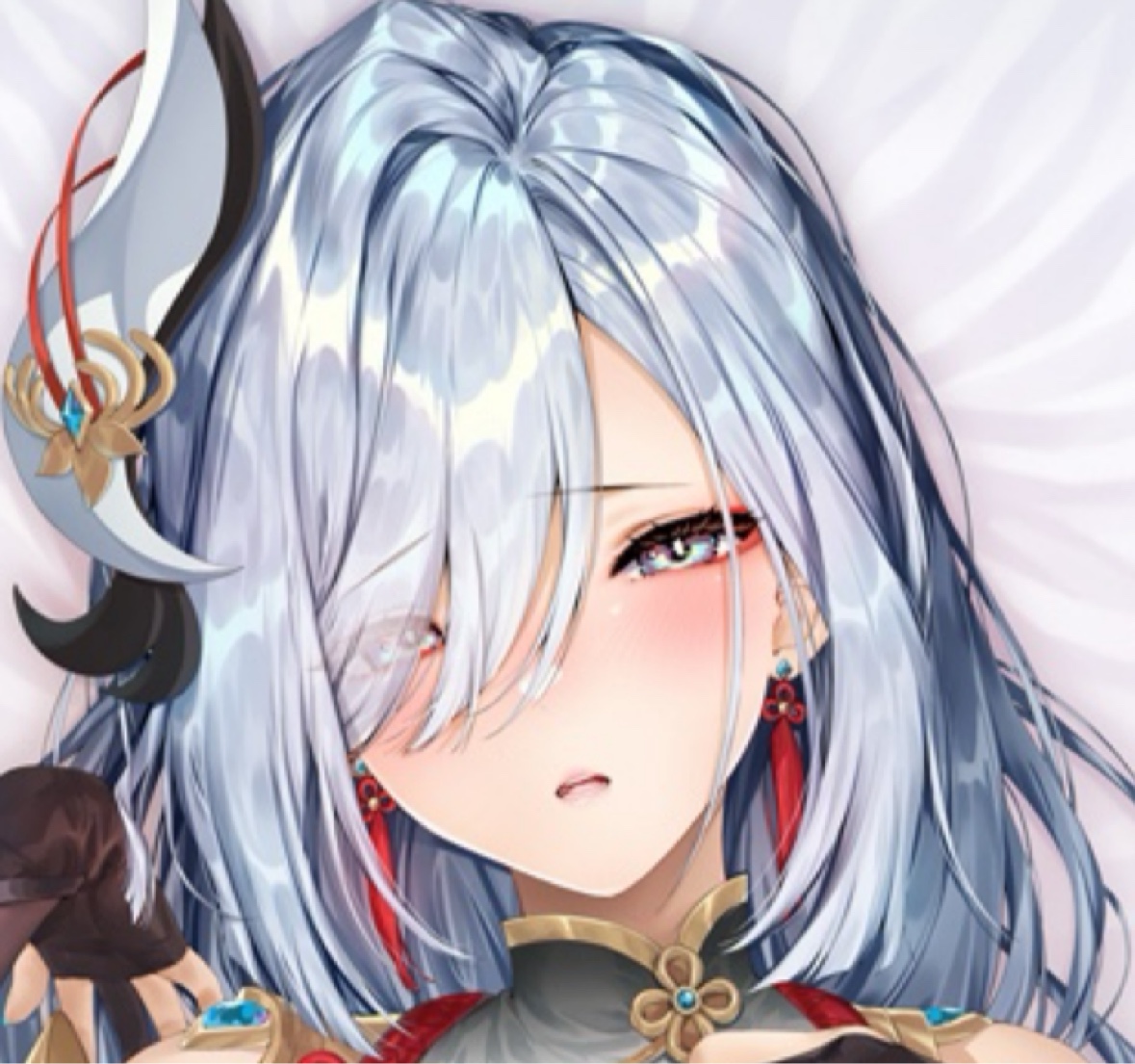 C104 萌姬联合 原神 璃月 shenhe 申鹤 等身抱枕套