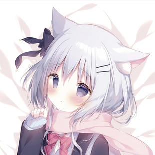 2023冬しらたまこ白玉新作 猫耳制服jk黑sつららちゃん等身抱枕套