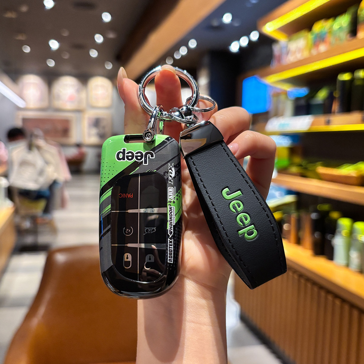 吉普自由光钥匙套指南者/自由侠/大指挥官/大切诺基jeep车包壳扣