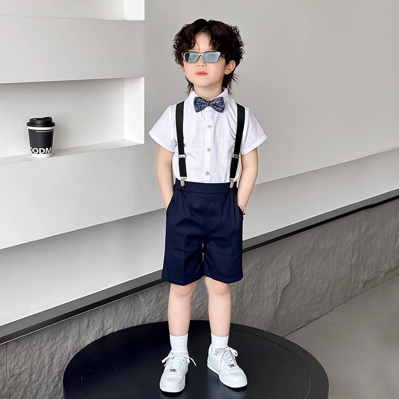 韩国六一男童主持人小礼服西装套装夏季西服英伦幼儿园毕业照班服
