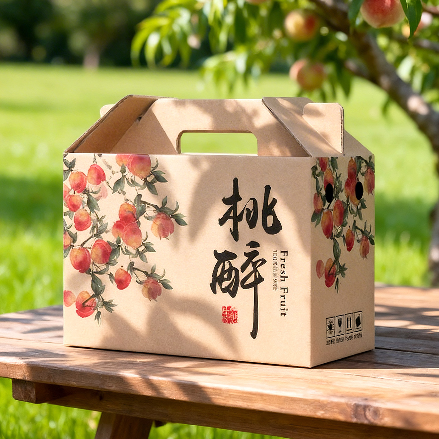 桃子包装盒礼盒油桃蟠桃纸箱黄桃子包装箱5/10斤水蜜桃子礼盒空盒