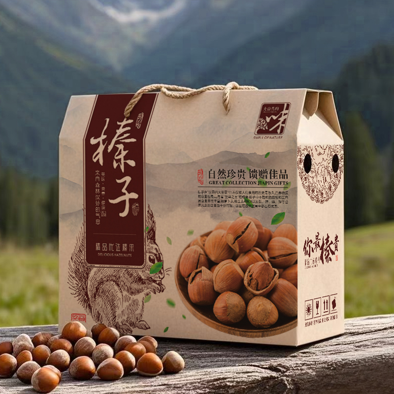 东北特产榛子礼盒空盒迁西板栗包装箱栗子盒子5/10斤装榛子包装盒