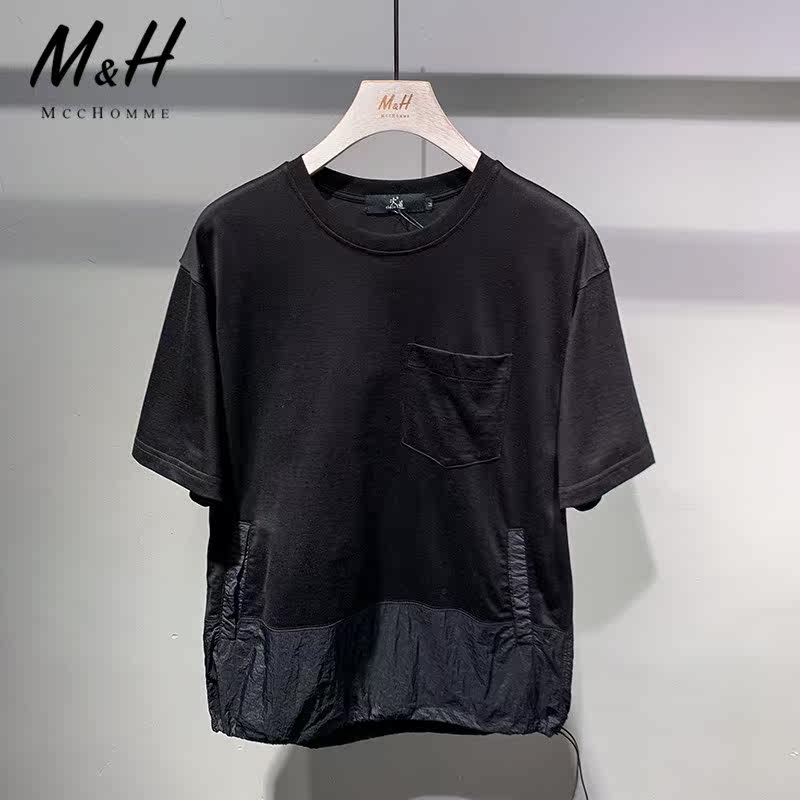MCC HOMME时尚潮流夏季T恤男宽松休闲个性口袋拼接撞色短袖上衣潮在类目 男装, T恤中 - 来自Buy2taobao.com提供专业的淘宝代购服务
