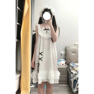 可爱宽松显瘦短裙 少女感甜美减龄设计感蝴蝶结连衣裙2025夏日新款