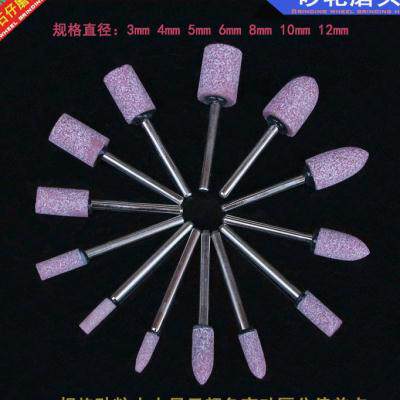盒装火石仔磨头红刚玉陶瓷橄榄打磨头美甲抛光金属铬刚玉砂轮磨头