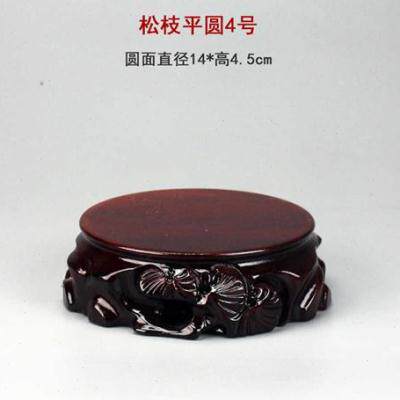 实木根雕圆形底座奇石摆件花瓶花盆木质托架茶壶文玩工艺品木托垫