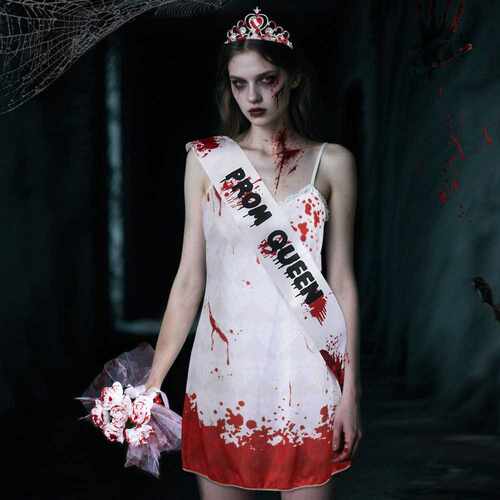 万圣节恐怖角色鬼新娘套装手捧花肩带cosplay鬼节装扮服饰道具
