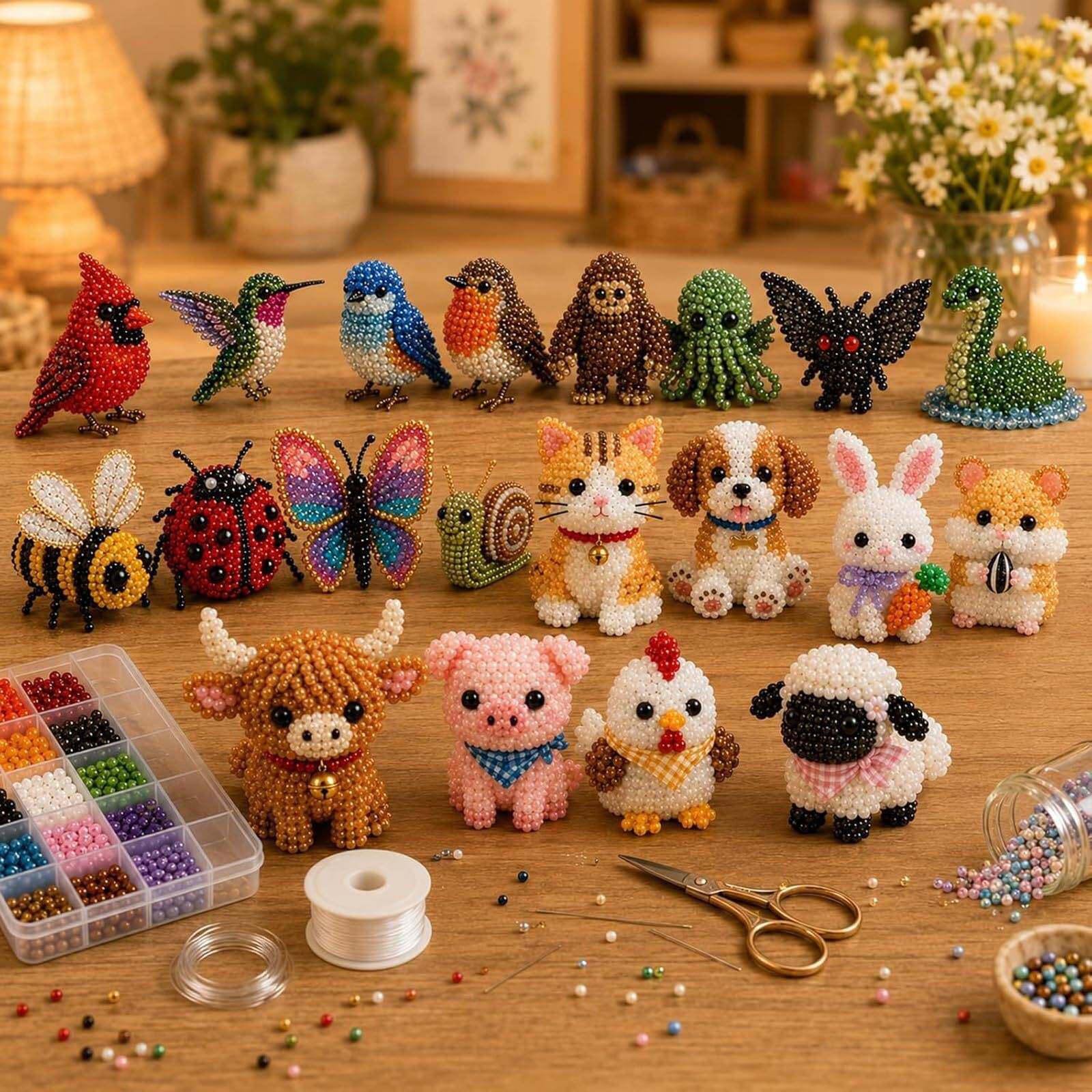 DIY Animal Beading Kit for Adults 可爱3D动物diy串珠工艺套装