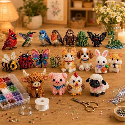DIY Animal Beading Kit for Adults 可爱3D动物diy串珠工艺套装