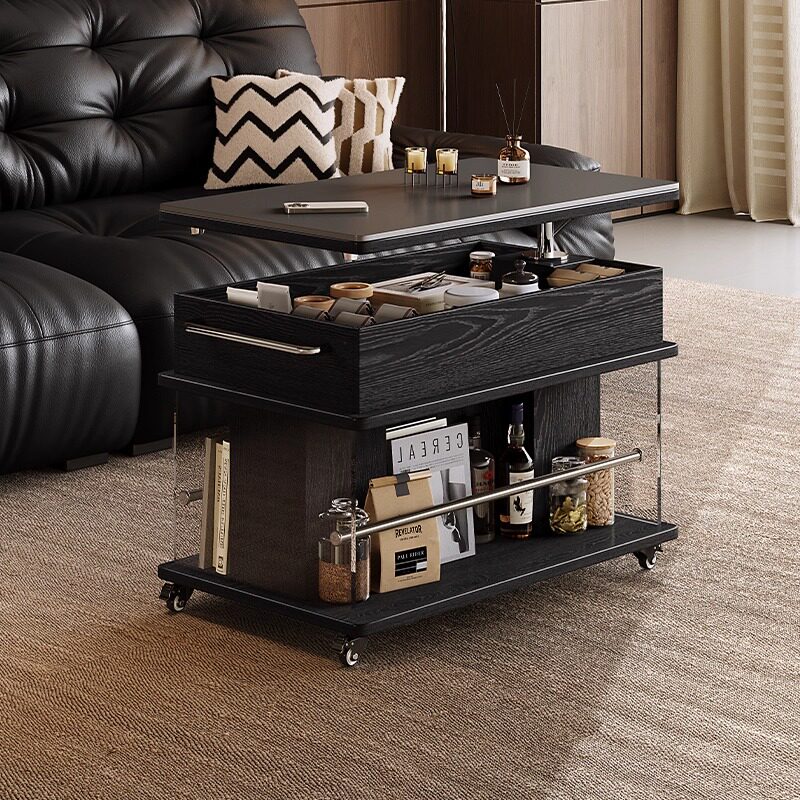 实木沙发边几可移动升降折叠茶几角几小户型客厅家用小推车置物架